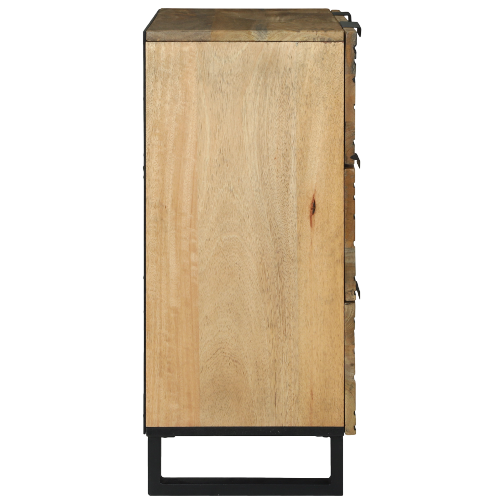 Produktbild för Skänksats 2 pcs Naturfärg 120 x 33,5 x 75 cm Massivt mangoträ