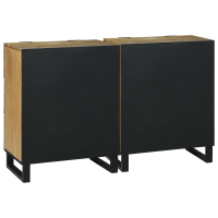 Produktbild för Skänksats 2 pcs Naturfärg 120 x 33,5 x 75 cm Massivt mangoträ