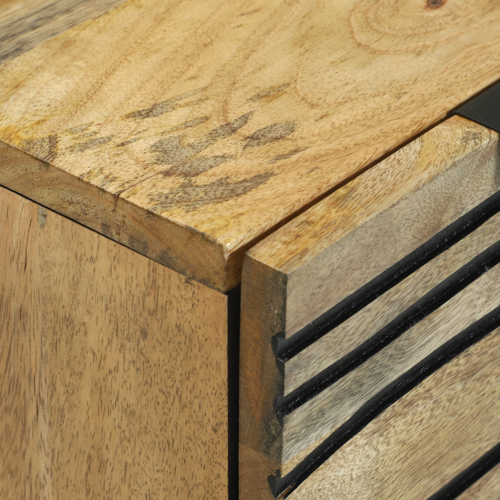 Produktbild för Skänksats 2 pcs Naturfärg 120 x 33,5 x 75 cm Massivt mangoträ