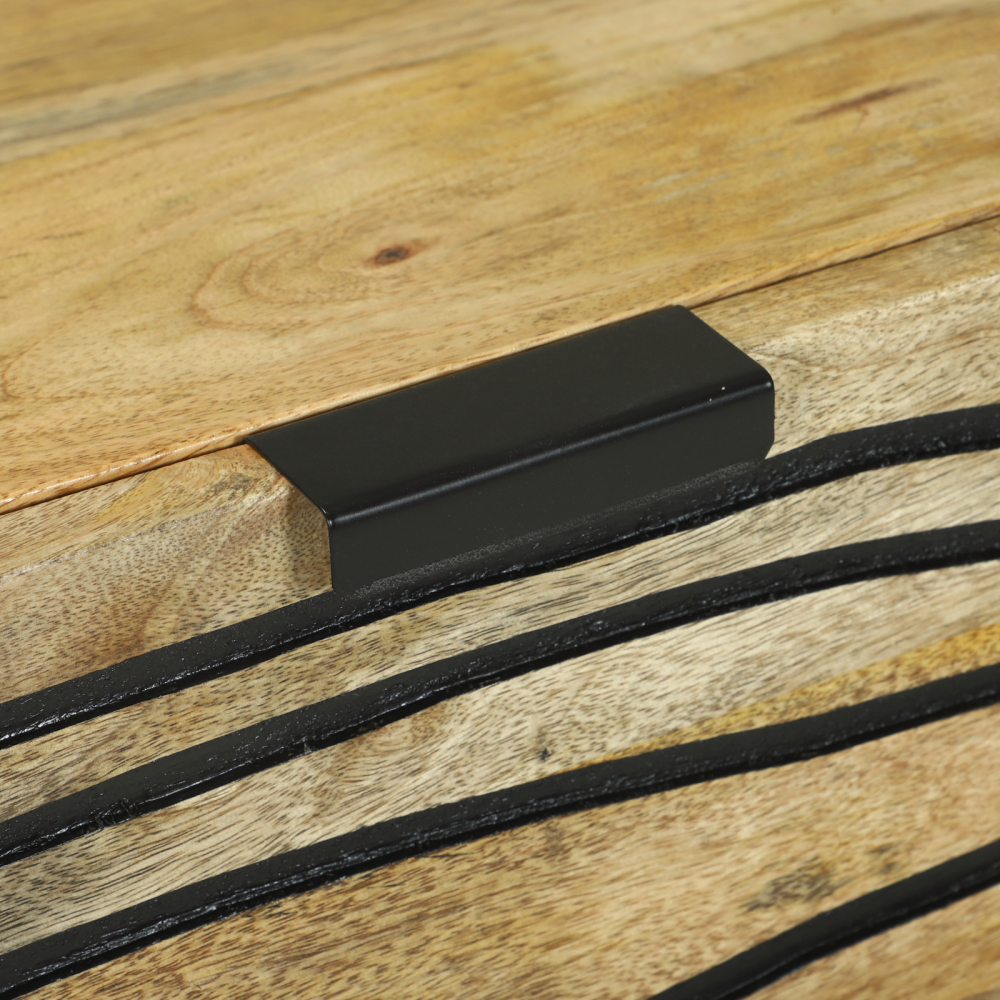 Produktbild för Skänksats 2 pcs Naturfärg 120 x 33,5 x 75 cm Massivt mangoträ