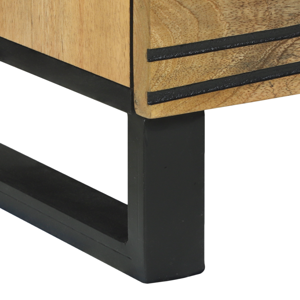Produktbild för Skänksats 2 pcs Naturfärg 120 x 33,5 x 75 cm Massivt mangoträ