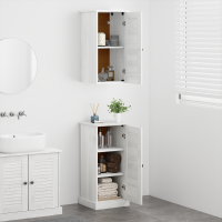Produktbild för Badrumsmöbelset VIGO 2 pcs Vit och antikvit Massiv furu