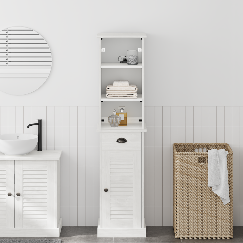 Produktbild för Badrumsmöbelset med låda med hylla VIGO 2 pcs Vit och antikvit