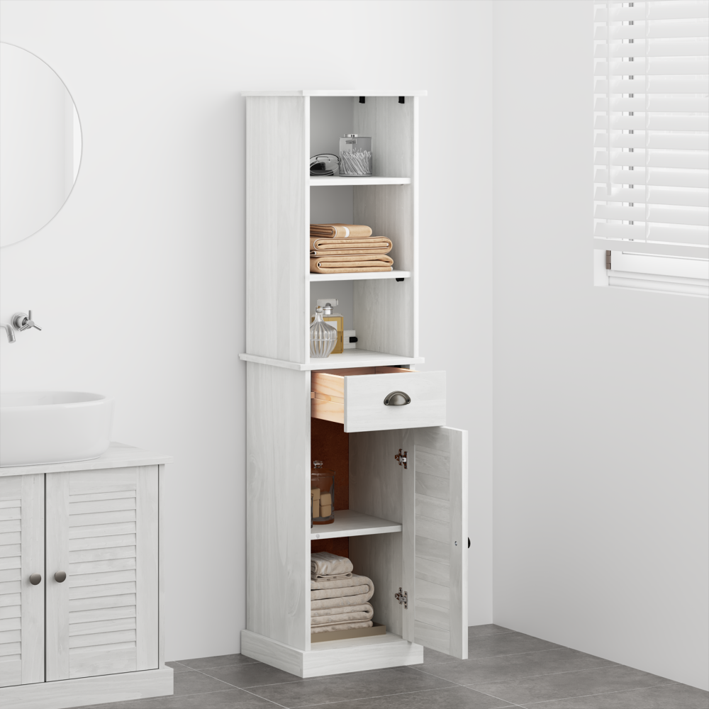 Produktbild för Badrumsmöbelset med låda med hylla VIGO 2 pcs Vit och antikvit