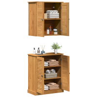 Produktbild för Badrumsmöbelset med hylla VIGO 2 pcs Brun och honungsgul
