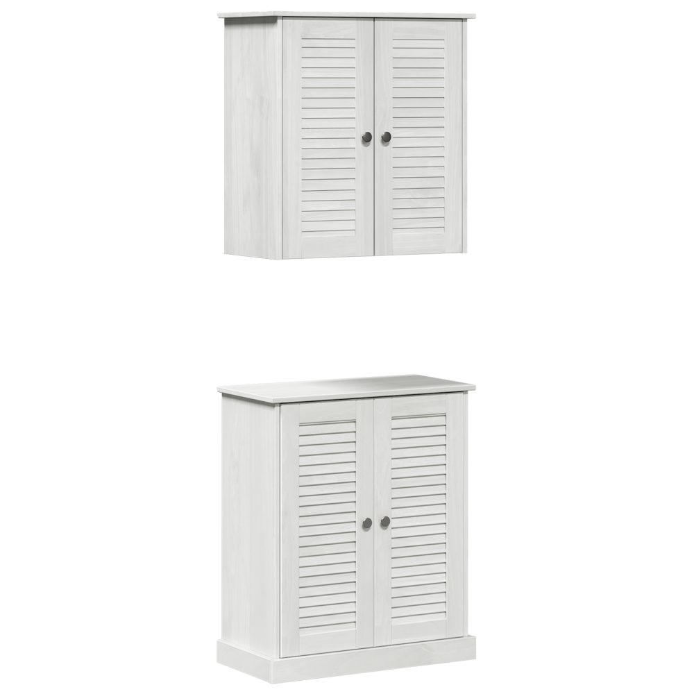 Produktbild för Badrumsmöbelset 2 pcs Vit och antikvit 67,5 x 34 x 80 cm