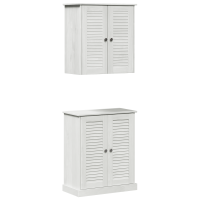 Produktbild för Badrumsmöbelset 2 pcs Vit och antikvit 67,5 x 34 x 80 cm