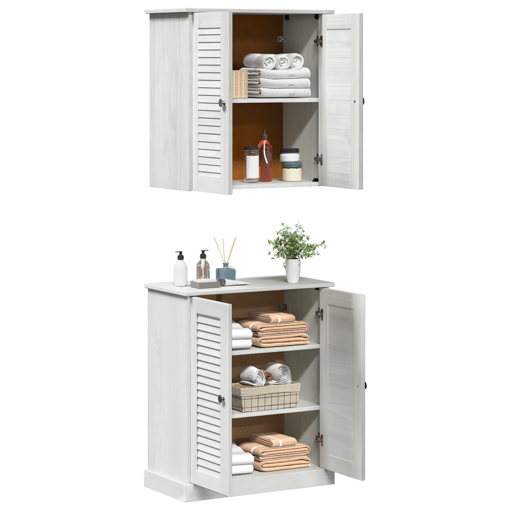 Produktbild för Badrumsmöbelset 2 pcs Vit och antikvit 67,5 x 34 x 80 cm