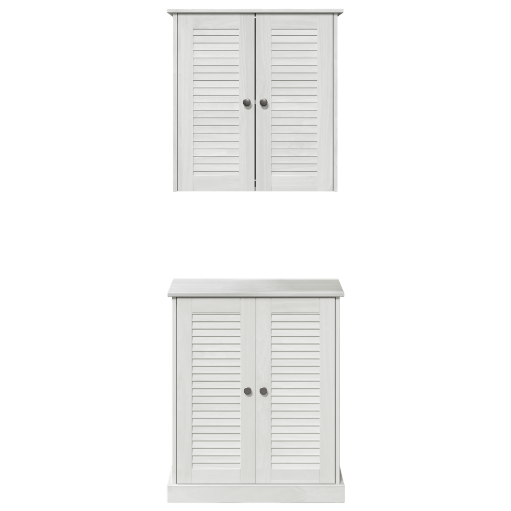 Produktbild för Badrumsmöbelset 2 pcs Vit och antikvit 67,5 x 34 x 80 cm