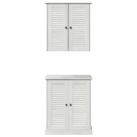 Produktbild för Badrumsmöbelset 2 pcs Vit och antikvit 67,5 x 34 x 80 cm