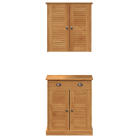 Produktbild för Badrumsmöbelset VIGO 2 pcs Brun och honungsgul Massiv furu