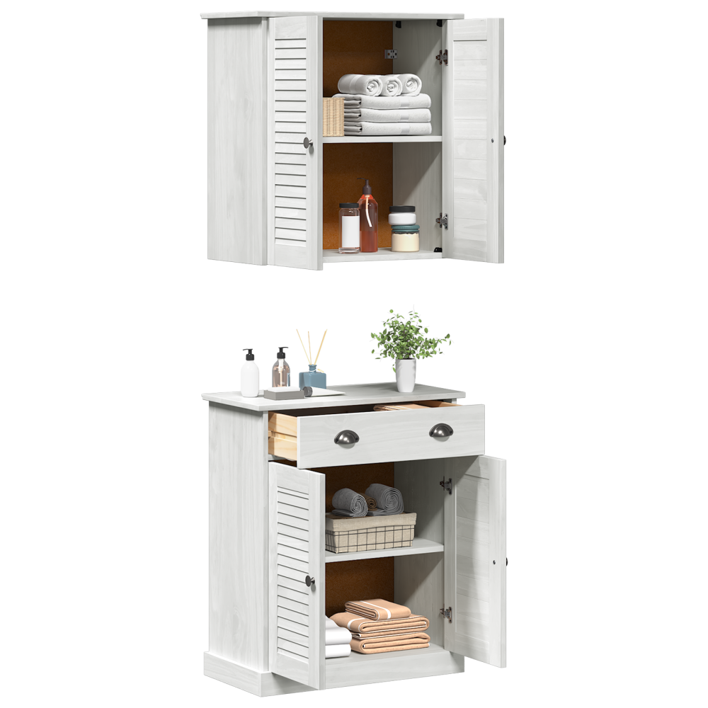 Produktbild för Badrumsmöbelset VIGO 2 pcs Vit och antikvit 67,5 x 34 x 80 cm