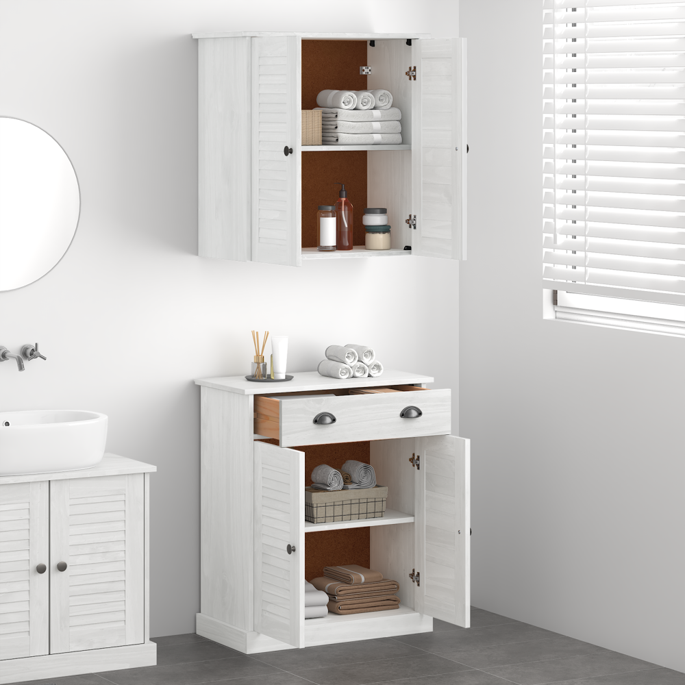 Produktbild för Badrumsmöbelset VIGO 2 pcs Vit och antikvit 67,5 x 34 x 80 cm