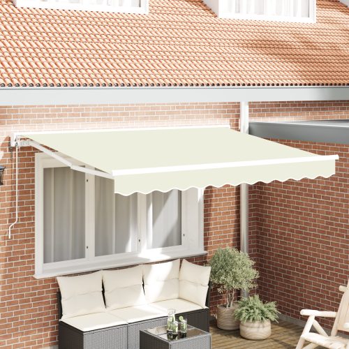 vidaXL Markisram Kräm 300 x 200 cm Polyester med PU-beläggning