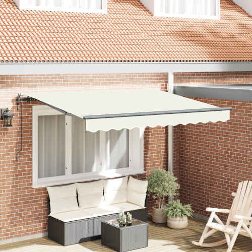 vidaXL Utfällbar markis Kräm 300 x 200 cm tyg - Markiser & Tillbehör