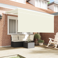 Produktbild för Utfällbar markis Kräm 300 x 200 cm Polyester och aluminium