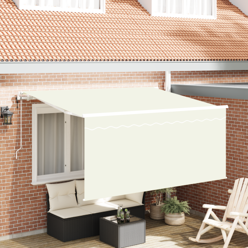 vidaXL Utfällbar markis Kräm 300 x 200 cm Polyester och aluminium