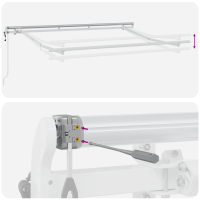 Produktbild för Utfällbar markis Kräm 300 x 200 cm Polyester och aluminium