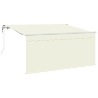 Produktbild för Utfällbar markis Kräm 300 x 200 cm Polyester och aluminium