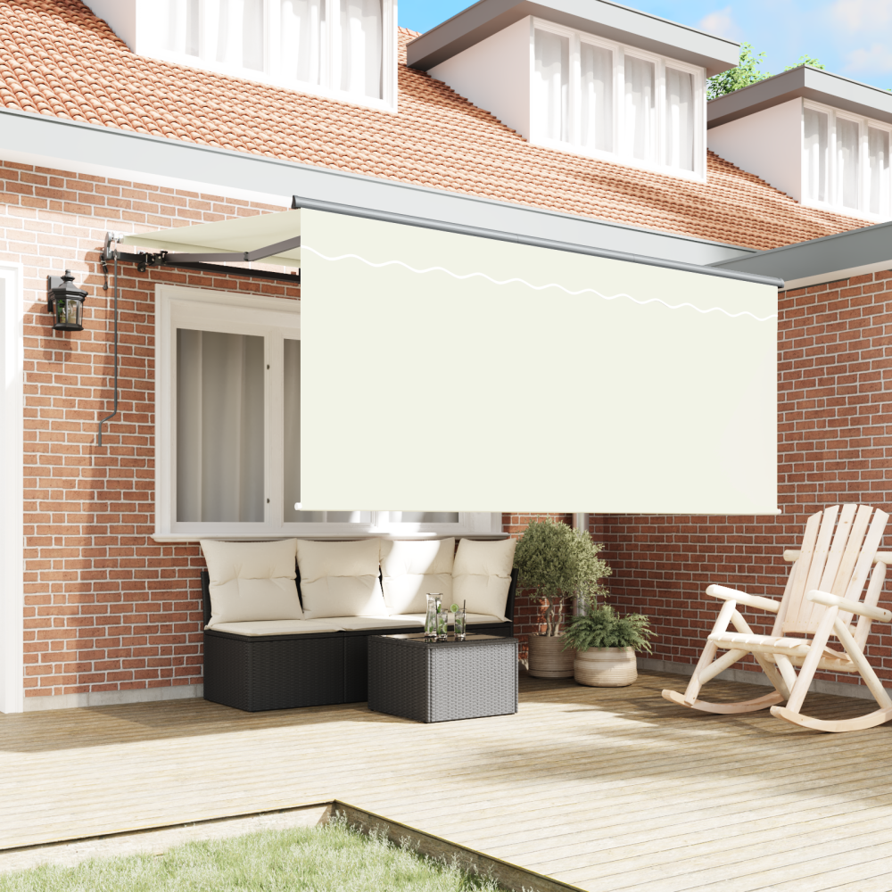 Produktbild för Utfällbar markis Kräm 300 x 200 cm tyg