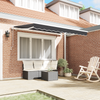 Produktbild för Utfällbar markis Antracit 300 x 200 cm tyg