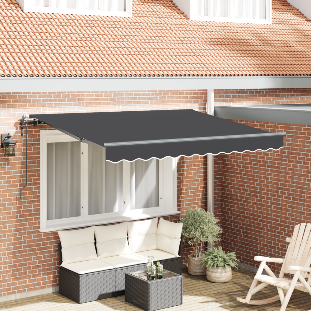 Produktbild för Utfällbar markis Antracit 300 x 200 cm tyg