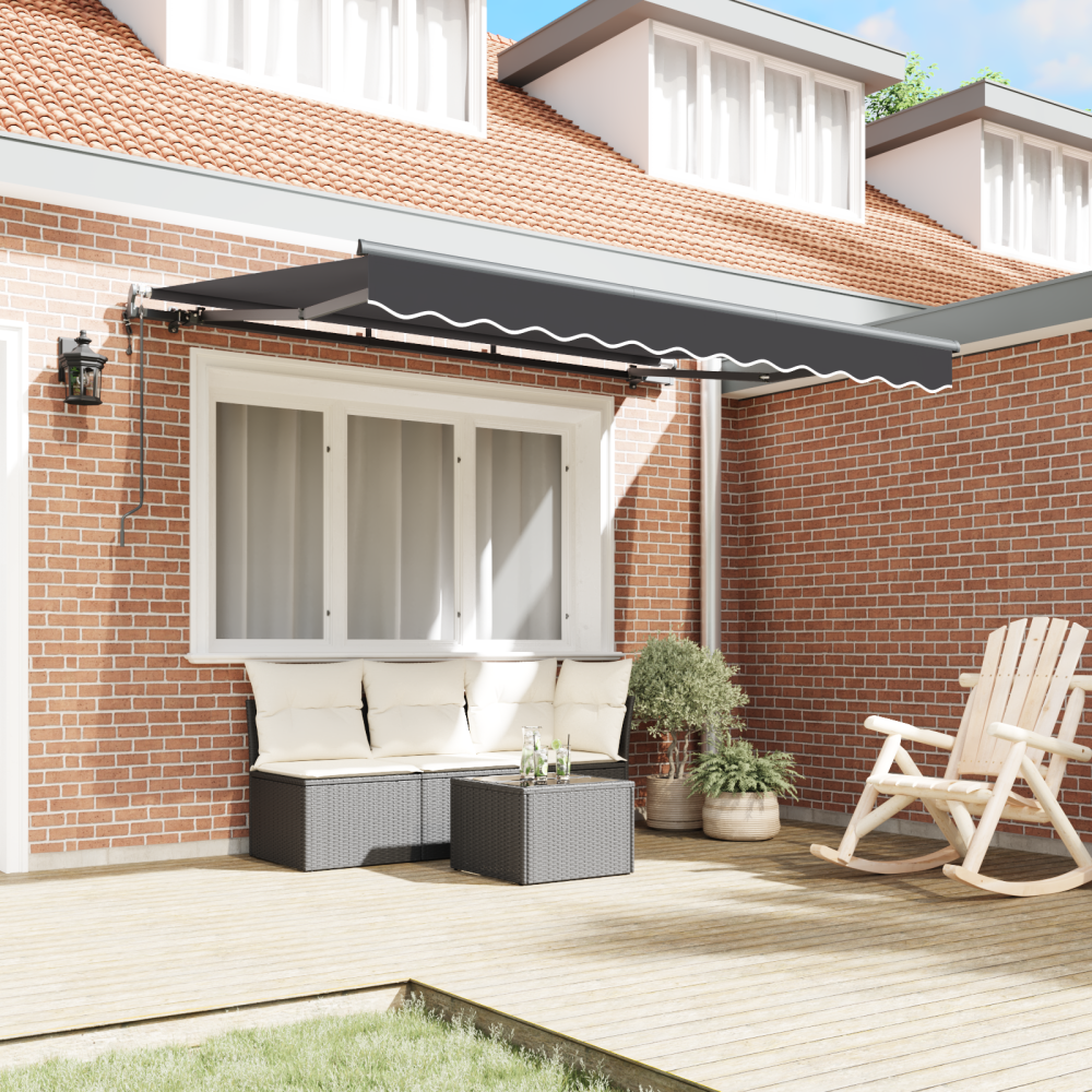 Produktbild för Utfällbar markis Antracit 300 x 200 cm tyg