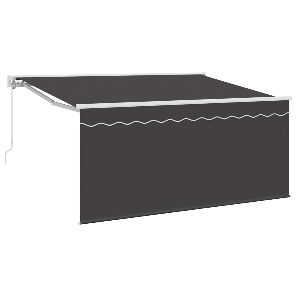 Produktbild för Utfällbar markis Randig Antracit 300 x 200 cm tyg