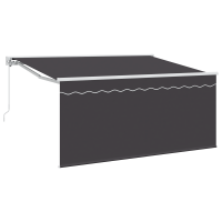 Produktbild för Utfällbar markis Randig Antracit 300 x 200 cm tyg