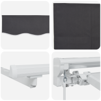 Produktbild för Utfällbar markis Randig Antracit 300 x 200 cm tyg