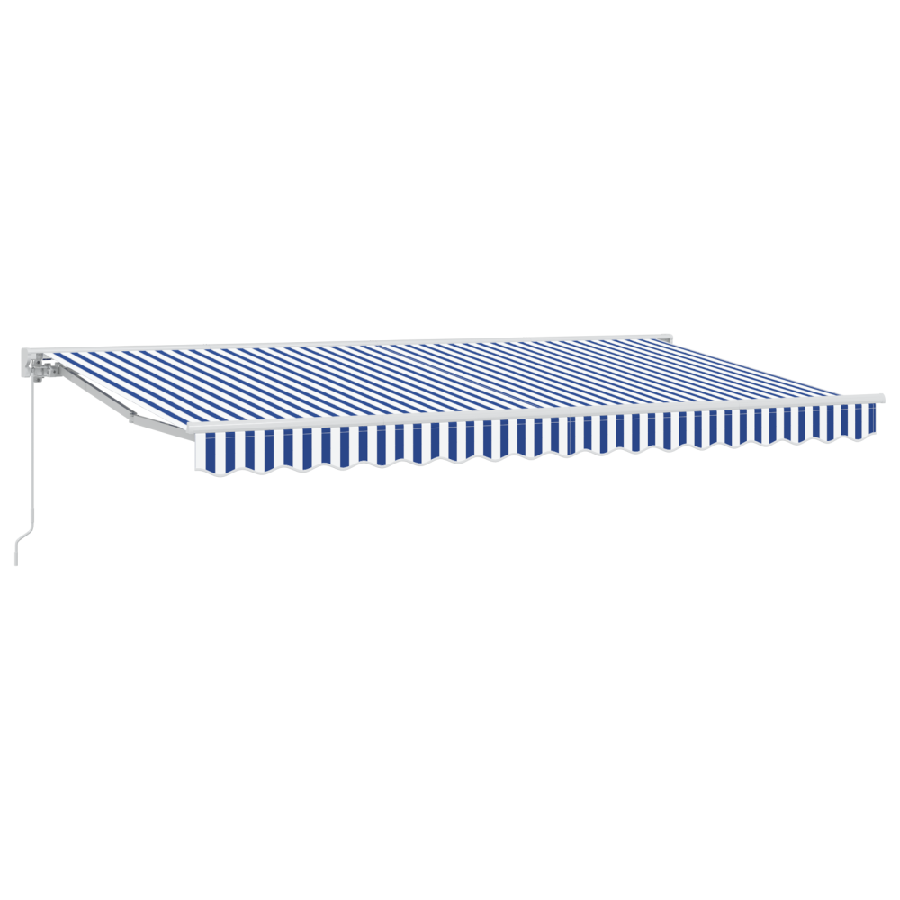 Produktbild för Markisram Blå och Vit 350 x 200 cm Polyester med PU-beläggning