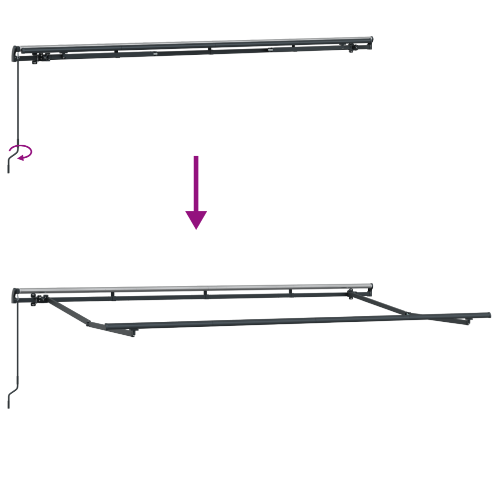Produktbild för Utfällbar markis Blå 350 x 200 cm tyg