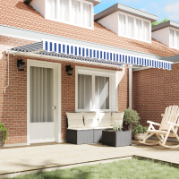 Produktbild för Utfällbar markis Blå 350 x 200 cm tyg