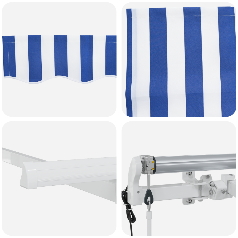 Produktbild för Utfällbar markis Blå 350 x 200 cm tyg