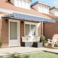 Produktbild för Utfällbar markis Blå 350 x 200 cm tyg