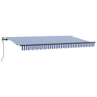 Produktbild för Utfällbar markis Blå 350 x 200 cm tyg
