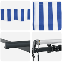 Produktbild för Utfällbar markis Blå 350 x 200 cm tyg