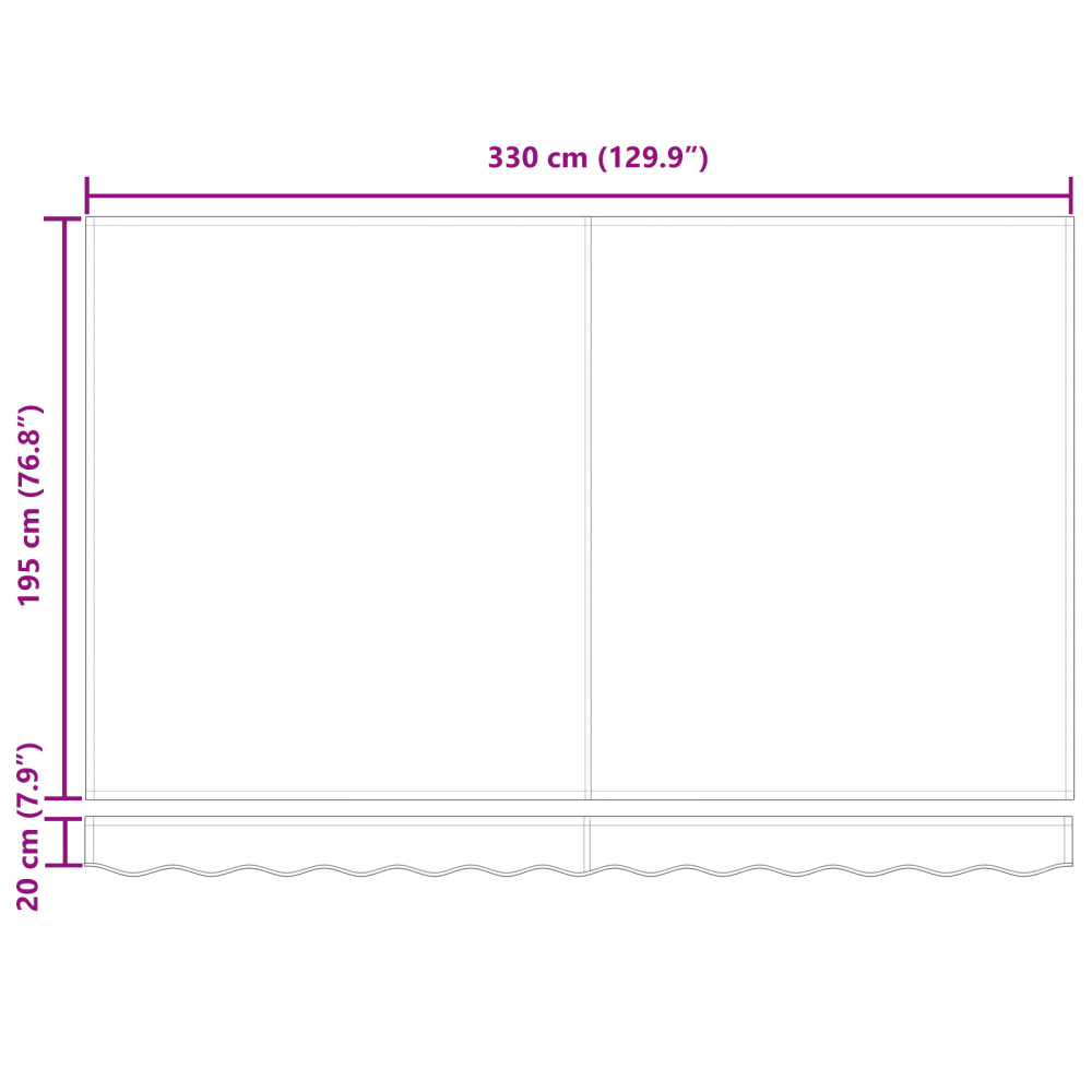 Produktbild för Markisram Kräm 350 x 200 cm Polyester med PU-beläggning