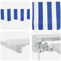 Produktbild för Utfällbar markis Blå 350 x 200 cm tyg