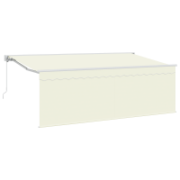 Produktbild för Utfällbar markis Kräm 350 x 200 cm Polyester och aluminium