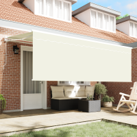 Produktbild för Utfällbar markis Kräm 350 x 200 cm Polyester och aluminium