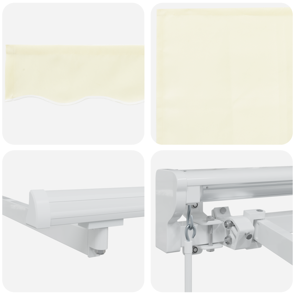 Produktbild för Utfällbar markis Kräm 350 x 200 cm Polyester och aluminium