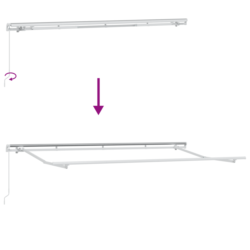 Produktbild för Utfällbar markis Kräm 350 x 200 cm Polyester och aluminium
