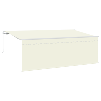 Produktbild för Utfällbar markis Kräm 350 x 200 cm Polyester och aluminium