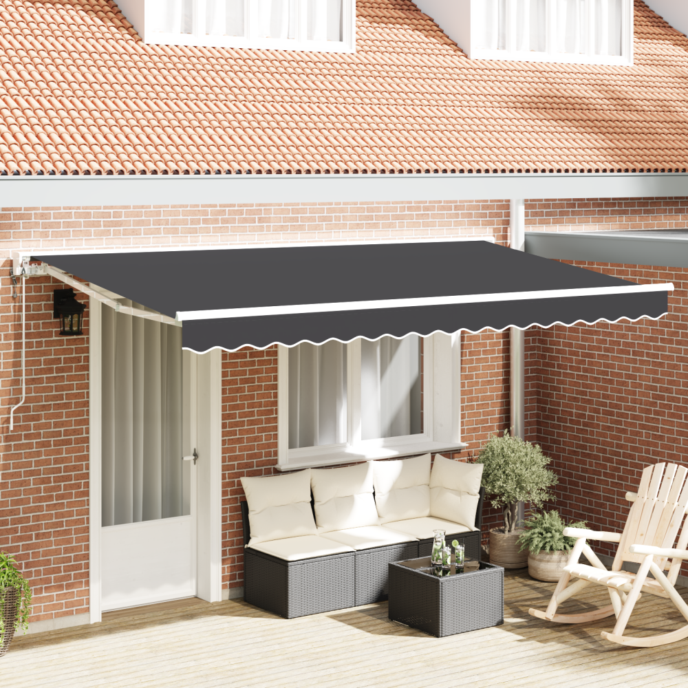 Produktbild för Markisram Antracit 350 x 200 cm Polyester med PU-beläggning