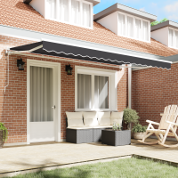 Produktbild för Markisram Antracit 350 x 200 cm Polyester med PU-beläggning
