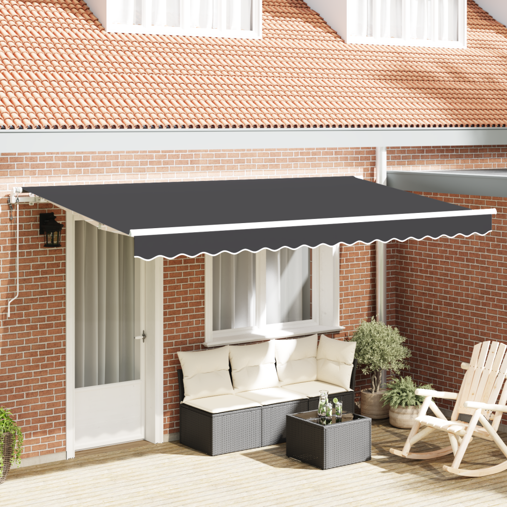 Produktbild för Utfällbar markis Antracit 350 x 200 cm tyg