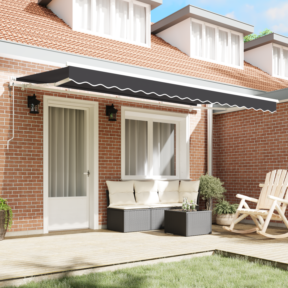 Produktbild för Utfällbar markis Antracit 350 x 200 cm tyg