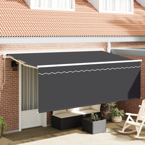 vidaXL Utfällbar markis Kräm 350 x 200 cm Polyester och aluminium