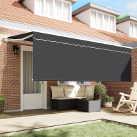 Produktbild för Utfällbar markis Kräm 350 x 200 cm Polyester och aluminium